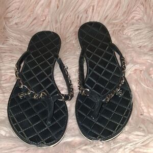 Chanel Black Quilted Women's Sandals